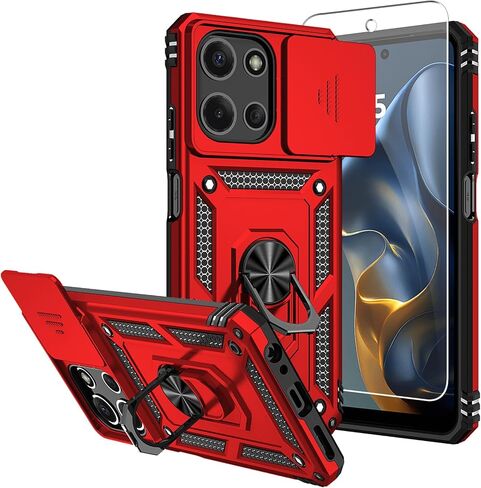 حافظة Moto G 2026 /Moto G Play 2026، مع واقيات شاشة وغطاء كاميرا، [درجة عسكرية] 16 قدم. غطاء تم اختباره من السقوط مع حافظة واقية بمسند مغناطيسي لهاتف Motorola G 2026 (أزرق) in Kuwait