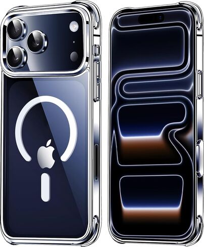حافظة Mkeke المغناطيسية لهاتف iPhone 17 Pro Max شفافة، [متوافقة مع MagSafe] [غير صفراء] [حماية من السقوط من الدرجة العسكرية] ممتص الصدمات لهاتف iPhone 6.9 بوصة 2025 in Kuwait