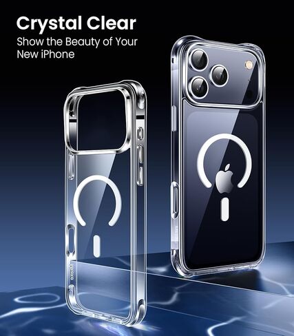 حافظة Mkeke المغناطيسية لهاتف iPhone 17 Pro Max شفافة، [متوافقة مع MagSafe] [غير صفراء] [حماية من السقوط من الدرجة العسكرية] ممتص الصدمات لهاتف iPhone 6.9 بوصة 2025 in Kuwait