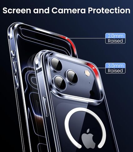 حافظة Mkeke المغناطيسية لهاتف iPhone 17 Pro Max شفافة، [متوافقة مع MagSafe] [غير صفراء] [حماية من السقوط من الدرجة العسكرية] ممتص الصدمات لهاتف iPhone 6.9 بوصة 2025 in Kuwait