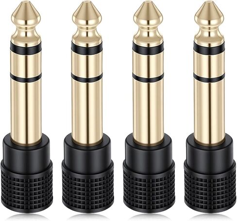 4 Pack 3.5mm to 1/4 Adapter, Gold-Plated 6.35mm to 3.5mm Headphone Adapter Jack, Headphone Adapters Jack for Headphones, Guitar, Mixer, Keyboard in Saudi Arabia