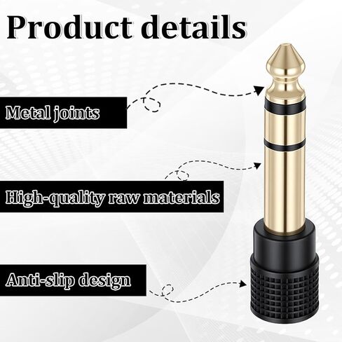 4 Pack 3.5mm to 1/4 Adapter, Gold-Plated 6.35mm to 3.5mm Headphone Adapter Jack, Headphone Adapters Jack for Headphones, Guitar, Mixer, Keyboard in Saudi Arabia