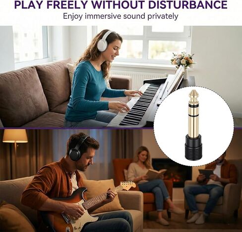 4 Pack 3.5mm to 1/4 Adapter, Gold-Plated 6.35mm to 3.5mm Headphone Adapter Jack, Headphone Adapters Jack for Headphones, Guitar, Mixer, Keyboard in Saudi Arabia