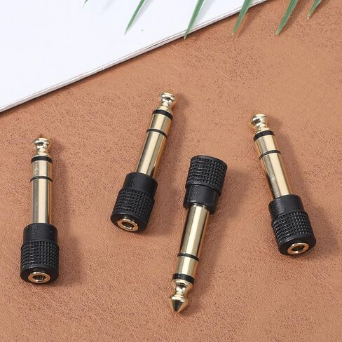 4 Pack 3.5mm to 1/4 Adapter, Gold-Plated 6.35mm to 3.5mm Headphone Adapter Jack, Headphone Adapters Jack for Headphones, Guitar, Mixer, Keyboard in Saudi Arabia