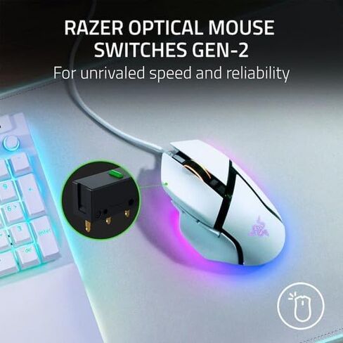 ماوس الألعاب الضوئي السلكي Razer Basilisk V3 مع إضاءة Chroma RBG - أبيض (متجدد) in Saudi Arabia