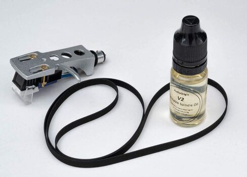 Silver Finish Headshell, Cartridge, Stylus, Drive Belt, Lubricant Refurb Bundle for JVC VL-5, Turntable, Vinyl player, -27 in Saudi Arabia