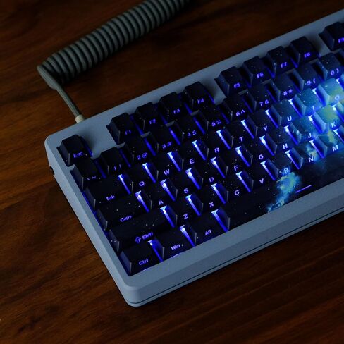 Dark Blue and Black PBT Cherry Profile Keycap, Side Print Shine Through Key Cap for Mechanical Gaming Keyboard (135 Keys Only Custom Keycap Set) in Saudi Arabia