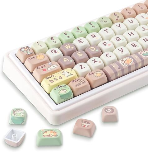 Tsungup Keycaps-Pink Cherry Blossom MOA Keycaps، مجموعة أغطية مفاتيح مخصصة ساكورا لطيفة 133 مفتاحًا PBT صبغ التسامي تألق من خلال أغطية لوحة المفاتيح للوحة المفاتيح الميكانيكية Cherry Gateron MX Swithes in Kuwait