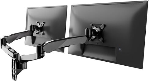 Mount-It! CLiX Dual Monitor Wall Mount Full Motion Arms, TAA-Compliant, Monitor Wall Mounts for 2 Monitors 13-34" up to 22 lbs Each, VESA 75x75 100x100, Aluminum Double Monitor Wall Mount Side by Side in Saudi Arabia