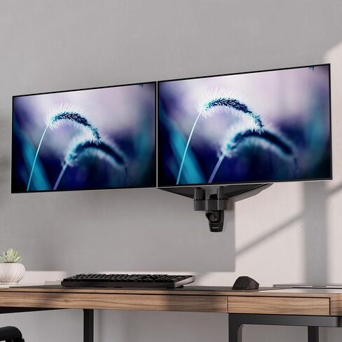 Mount-It! CLiX Dual Monitor Wall Mount Full Motion Arms, TAA-Compliant, Monitor Wall Mounts for 2 Monitors 13-34" up to 22 lbs Each, VESA 75x75 100x100, Aluminum Double Monitor Wall Mount Side by Side in Saudi Arabia