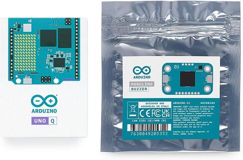 Arduino UNO Q 4GB + Modulino Buzzer — Plug‑and‑Play Qwiic Sound Module Bundle for AI, IoT, Robotics & Prototyping | Linux + Arduino | No‑Solder Modular Expansion in Saudi Arabia