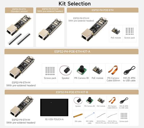 ESP32-P4 PoE Ethernet AI Development Board, Based On ESP32-P4 Chip, with PoE Module, Support P oE & USB-C Power Supply, Onboard ETH Port, MIPI-CSI/DSI, Microphone, Speaker Header, USB, etc in Saudi Arabia