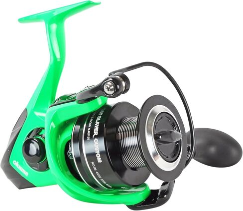 Okuma Cat Slayer Custom Spinning Reel – 6000 Size Catfish Reel with DFD Dual Force Drag, Flite Drive System, UV Reactive Body, Neon Green, CSC-6000NG in Kuwait