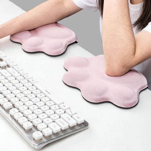 Desk Elbow Pad for Desk, Ergonomic Memory Foam Cat Paw Wrist Rest & Elbow Support Cushion,Comfort and Support for Typing and Gaming (Pink) in Saudi Arabia