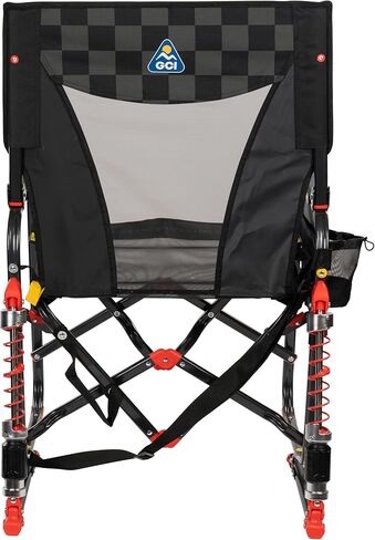 GCI Outdoor NASCAR Adjustable Rocker Camping & Sideline Sports Chair | Portable Folding Rocking Chair with Durable Armrests, Adjustable Shocks & Drink Holder in Saudi Arabia