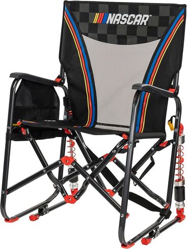GCI Outdoor NASCAR Adjustable Rocker Camping & Sideline Sports Chair | Portable Folding Rocking Chair with Durable Armrests, Adjustable Shocks & Drink Holder in Saudi Arabia
