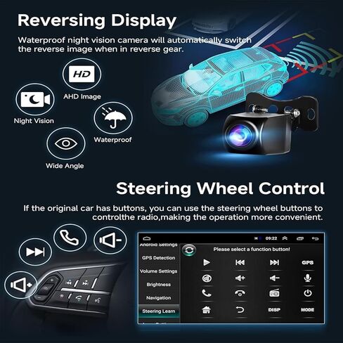 PHEZEN 8 inch Touchscreen Car Stereo Fit for Buick Enclave 2008-2012, Android 13 Double Din Car Radio with Carplay & Android Auto in-Dash Navigation BT Mirror Link WiFi 2+64G in Saudi Arabia