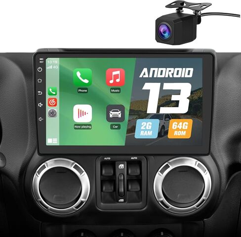 Car Radio Stereo Upgrade for Jeep Wrangler 2007-2018/Dodge Ram 1500, Android Head Unit with 10.1-Inch Touch Screen/Backup Camera/Wireless CarPlay & Android Auto/Mirroring/Wi-Fi/FM/SWC in Saudi Arabia