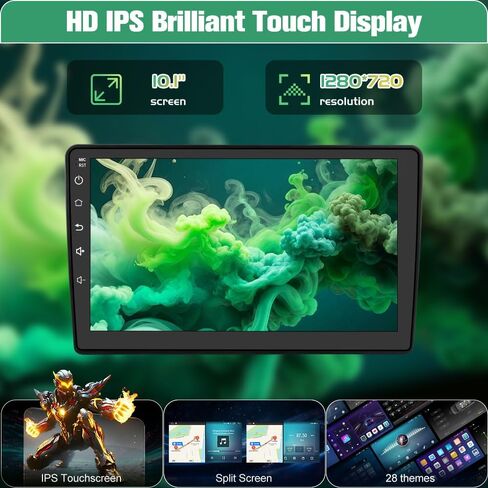 Car Radio Stereo Upgrade for Jeep Wrangler 2007-2018/Dodge Ram 1500, Android Head Unit with 10.1-Inch Touch Screen/Backup Camera/Wireless CarPlay & Android Auto/Mirroring/Wi-Fi/FM/SWC in Saudi Arabia