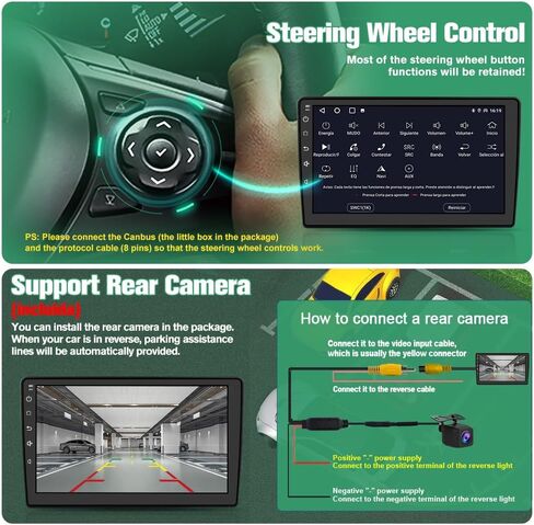 Car Radio Stereo Upgrade for Jeep Wrangler 2007-2018/Dodge Ram 1500, Android Head Unit with 10.1-Inch Touch Screen/Backup Camera/Wireless CarPlay & Android Auto/Mirroring/Wi-Fi/FM/SWC in Saudi Arabia