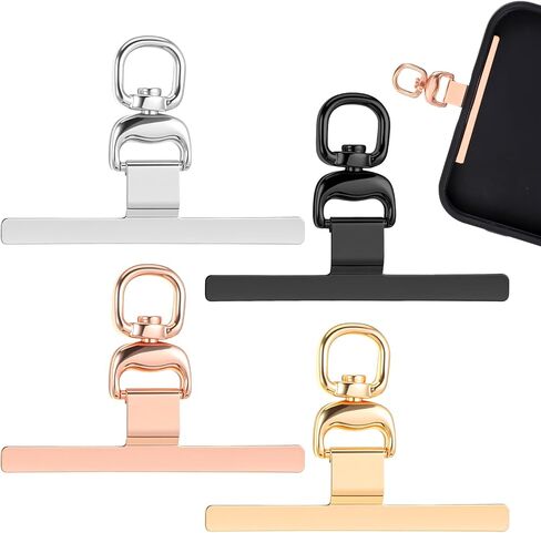 4 PCS Phone Tether Tab Phone Lanyard Patch with 360° Swivel Rotatable Without Adhesive Heavy Duty Universal Phones Insert for Strap Replacement Part Compatible with Cell Phones Straps Wristbands in Kuwait