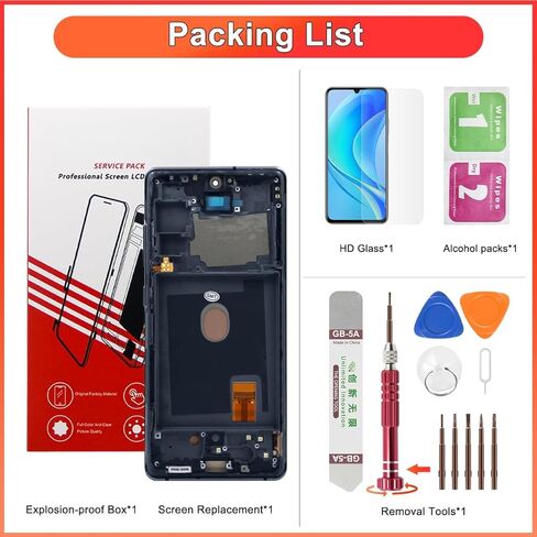 شاشة LCD بديلة لهاتف Samsung Galaxy S20 FE 5G لهاتف Galaxy S20 FE SM-G781 G781B G781U G781F/DS G781W شاشة LCD تعمل باللمس مقاس 6.5 بوصة (أسود مع إطار) in Kuwait