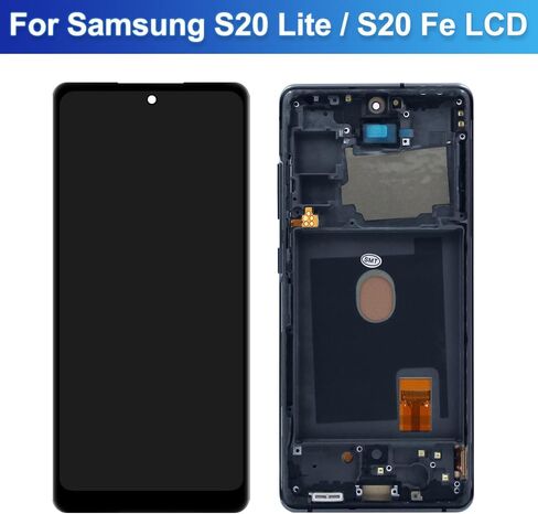 شاشة LCD بديلة لهاتف Samsung Galaxy S20 FE 5G لهاتف Galaxy S20 FE SM-G781 G781B G781U G781F/DS G781W شاشة LCD تعمل باللمس مقاس 6.5 بوصة (أسود مع إطار) in Kuwait