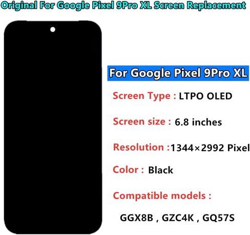Original for Google Pixel 9 pro XL Screen Replacement Pixel 9 pro XL 5G GGX8B GZC4K GQ57S Display Touch Screen Digitizer Assembly with Fingerprints and with Tools. in Saudi Arabia