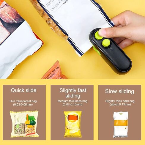 Mini Bag Sealer, 2 In 1 Heat Sealer and Cutter, USB Rechargeable Food Snack Saver, Plastic Bags Seal Machine with Magnetic Design, Vacuum Machine for Snack Chip Food Storage in Kuwait