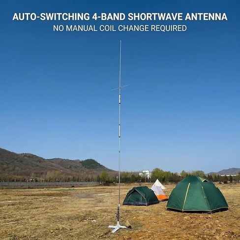 GP4 Shortwave Antenna,7-28MHz HF Vertical Antenna 4 Band 40m 20m 15m 10m, 1000W PEP SO-239, for Ham Radio Outdoor Rooftop Balcony in Saudi Arabia