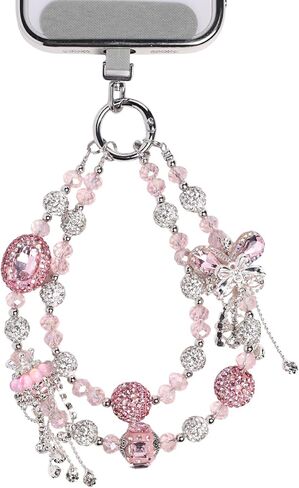 Butterfly Jeweled Phone Charms Strap Luxurious Phone Wrist Strap Vintage Cellphone Chain in Saudi Arabia