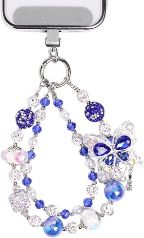Butterfly Jeweled Phone Charms Strap Luxurious Phone Wrist Strap Vintage Cellphone Chain in Saudi Arabia