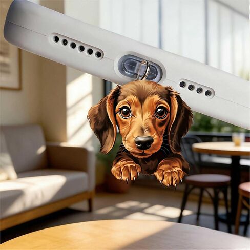 Adorable Dachshund Puppy Dust Plug Acrylic Charms for electronic products,Type-C Charging Port Dust Plugs Pendant Compatible with E-Reader Phone Tablet, Gift for Christmas, Birthday, Anniversary Day in Saudi Arabia