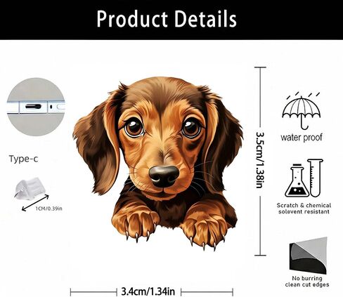 Adorable Dachshund Puppy Dust Plug Acrylic Charms for electronic products,Type-C Charging Port Dust Plugs Pendant Compatible with E-Reader Phone Tablet, Gift for Christmas, Birthday, Anniversary Day in Saudi Arabia