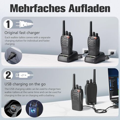 H888S （4 Pack） Walkie Talkies Handheld Two Way Radio with Original Earpieces, 2-Way Radios UHF Handheld Transceiver Walky Talky, with 2-in-1 Type-C Charging Cable&Charging Station（4 Pack） in Saudi Arabia