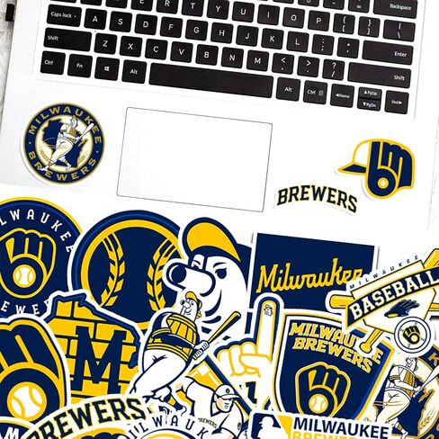 30 قطعة من ملصقات Milwaukee Baseball Brewers لأجهزة الكمبيوتر المحمول وزجاجة المياه ونافذة السيارة وسجل القصاصات وخوذة لوح التزلج وشارات الفينيل الرائعة للأطفال والمراهقين والبالغين والمشجعين هدايا مستوحاة من صانعي البيرة الأقوياء in Kuwait