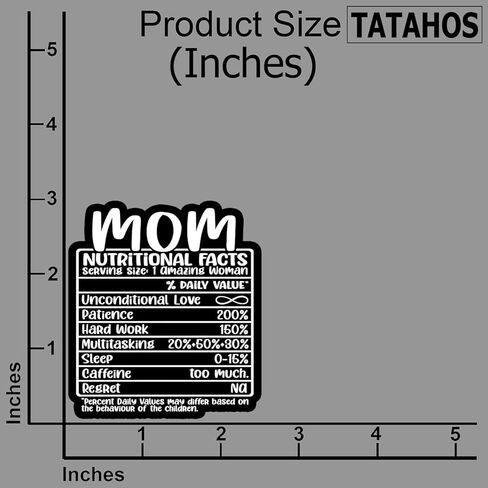 (3Pcs) Mom Nutritional Facts Sticker – Funny Waterproof Vinyl Decal for Laptop, Journal, Water Bottle, Mirror, Notebook – Motherhood Appreciation Gifts for Mom, Wife, or Grandma, Mother Day 3"x2.3" in Saudi Arabia