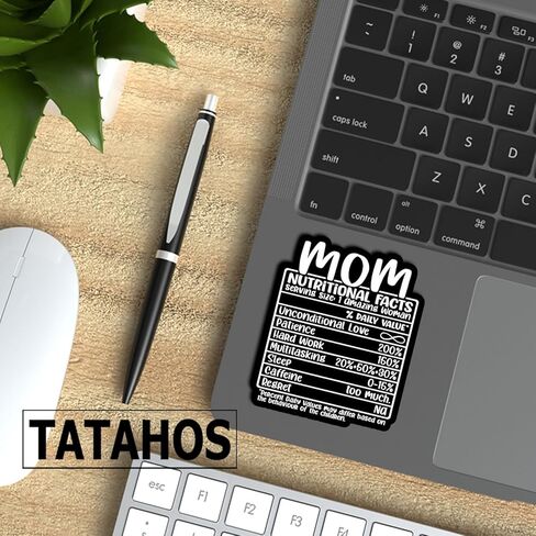 (3Pcs) Mom Nutritional Facts Sticker – Funny Waterproof Vinyl Decal for Laptop, Journal, Water Bottle, Mirror, Notebook – Motherhood Appreciation Gifts for Mom, Wife, or Grandma, Mother Day 3"x2.3" in Saudi Arabia