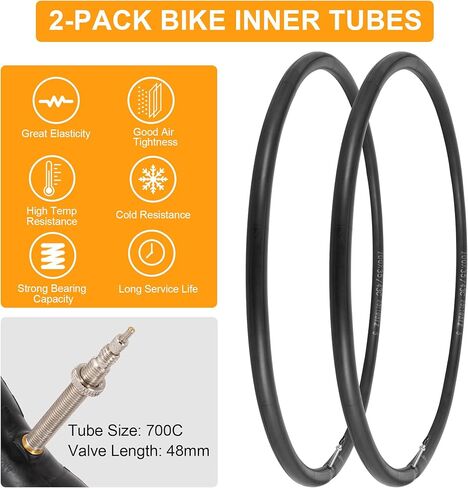 2-Pack 700x28c Bike Tire Tube, 700c Road Bike Tires & Tubes, Folding Replacement Bicycle Tires for City Commuter Road in Saudi Arabia