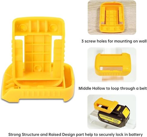 حامل بطارية Rivershine 14 حزمة متوافق مع بطارية Dewalt 20V، رف تخزين مثبت على الحائط لبطاريات DCB200 DCB203 DCB204 DCB205 DCB606 - المرآب، منظم شاحنة العمل (مع 42 براغي، بدون بطارية) in Kuwait