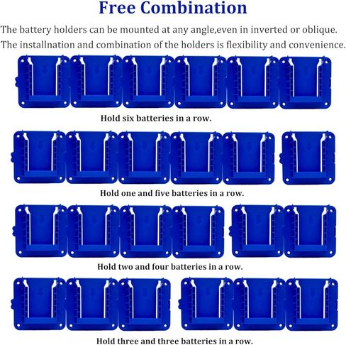 Battery Holders Compatible with Kobalt 24V Max Batteries KB624-03 KB524-03 KB424-03 KB224-03,Wall Mount Batteries Hanger for Garage/Workshop/Work Truck(6 Pack, w/24 Screws, No Battery) in Saudi Arabia