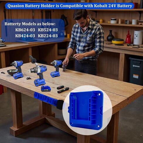 Battery Holders Compatible with Kobalt 24V Max Batteries KB624-03 KB524-03 KB424-03 KB224-03,Wall Mount Batteries Hanger for Garage/Workshop/Work Truck(6 Pack, w/24 Screws, No Battery) in Saudi Arabia