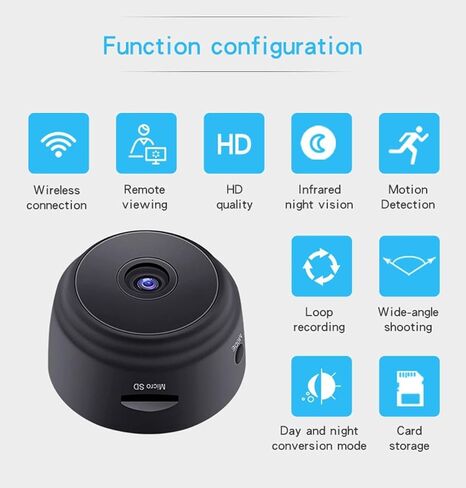 Mini Wireless Security Camera Rechargeable WiFi Camera, Portable Indoor Monitoring Camera with App Control and HD Video in Saudi Arabia