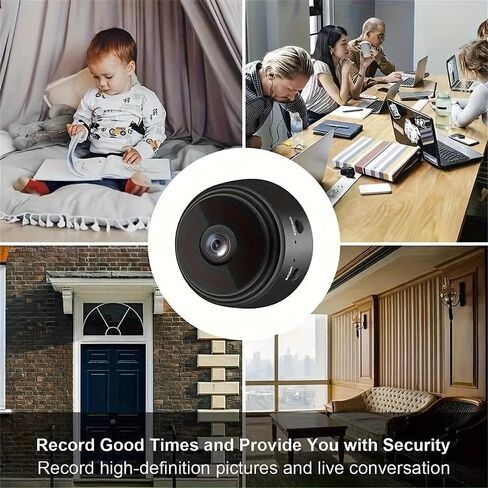 Mini Wireless Security Camera Rechargeable WiFi Camera, Portable Indoor Monitoring Camera with App Control and HD Video in Saudi Arabia