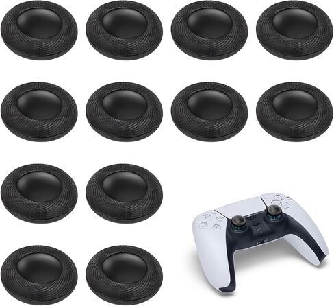 Controller Thumb Grips Replacement Caps, for PS4/PS5 Controller 12 Pack, Premium Joystick Caps for Enhanced Grip and Precision, Anti-Fingerprint, Anti-Slip, Anti-Scratch (Black) in Saudi Arabia