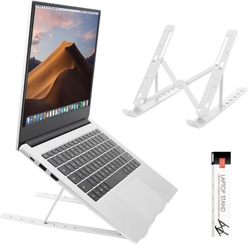 Portable Laptop Stand, Ergonomic Laptop Mount Support, Detachable Laptop Riser Notebook Holder Compatible with MacBook, Dell, Lenovo More 10-15.6" Laptops, Silver in Saudi Arabia