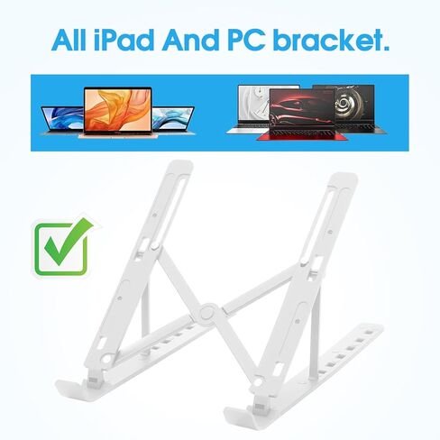 Portable Laptop Stand, Ergonomic Laptop Mount Support, Detachable Laptop Riser Notebook Holder Compatible with MacBook, Dell, Lenovo More 10-15.6" Laptops, Silver in Saudi Arabia