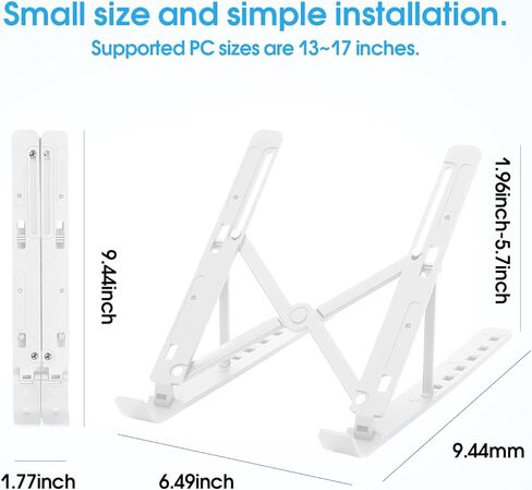 Portable Laptop Stand, Ergonomic Laptop Mount Support, Detachable Laptop Riser Notebook Holder Compatible with MacBook, Dell, Lenovo More 10-15.6" Laptops, Silver in Saudi Arabia