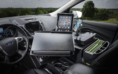 AutoExec Reach Desk Front Seat Car Desk and Portable Workstation with Printer Stand, Phone Mount, Tablet Mount and Phone Vent Clip, Black in Saudi Arabia