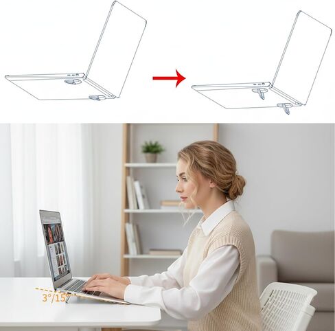 Portable Keyboard Riser 2pcs Mini Laptop Stand Metal Foldable Laptop Riser Holder Ventilated Cooling Computer Notebook Stand Ergonomic Computer Keyboard Lift with Anti-Slip Pads in Saudi Arabia